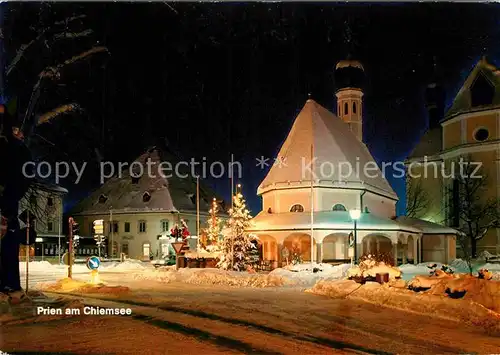 AK / Ansichtskarte Prien Chiemsee Kirche zur Weihnachtszeit Kat. Prien a.Chiemsee