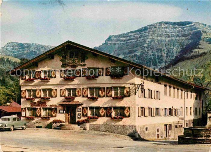 Ak Ansichtskarte Oberstaufen Alpengasthof Hotel Zum Loewen Brunnen