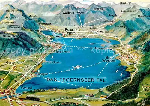 AK / Ansichtskarte Tegernsee Panoramakarte  Kat. Tegernsee