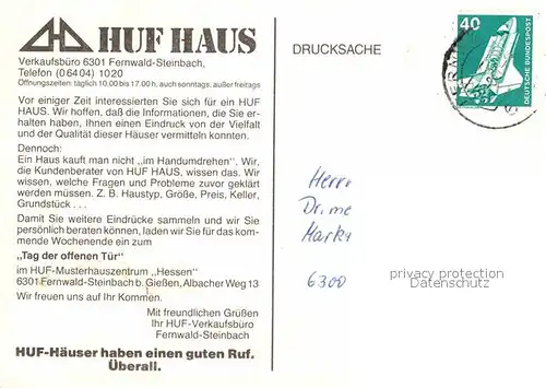 AK / Ansichtskarte Fernwald Steinbach Huf Haus Tag der offenen Tuer Kat. Fernwald