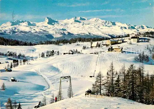 AK / Ansichtskarte Tauplitzalm Winterpanorama Skigebiet mit Dachstein Kat. Tauplitz Steirisches Salzkammergut