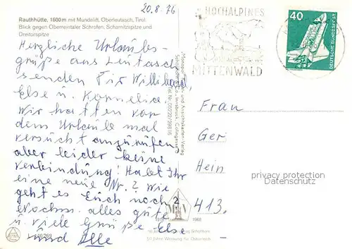 AK / Ansichtskarte Oberleutasch Rauthhuette Mundelift Schrofen  Kat. Leutasch Tirol