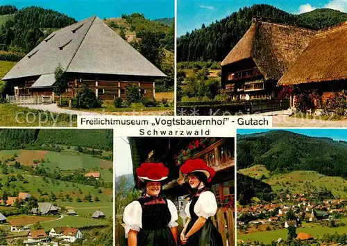 AK / Ansichtskarte Gutach Schwarzwald Schwarzwaldhaus Frauen in Tracht Panorama  Kat. Gutach