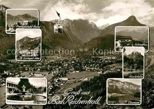 AK / Ansichtskarte Bad Reichenhall Kurpark Predigstuhl Hotel Schroffern Sesselbahn Kat. Bad Reichenhall