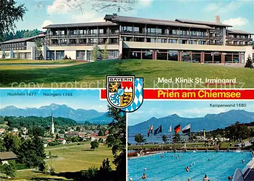 AK / Ansichtskarte Prien Chiemsee Med Klinik St Irmingard Hochfelln Hochgern Kampenwand Schwimmbad Kat. Prien a.Chiemsee