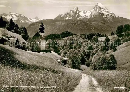 AK / Ansichtskarte Maria Gern mit Steinernem Meer und Watzmann Kat. Berchtesgaden
