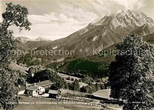 AK / Ansichtskarte Ramsau Berchtesgaden Gasthaus Zipfhaeusl mit Watzmann und Hagengebirge Kat. Ramsau b.Berchtesgaden