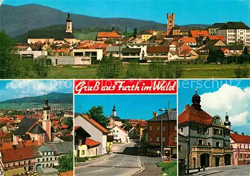 AK / Ansichtskarte Furth Wald Panorama Kirche Strassenpartie Kat. Furth im Wald