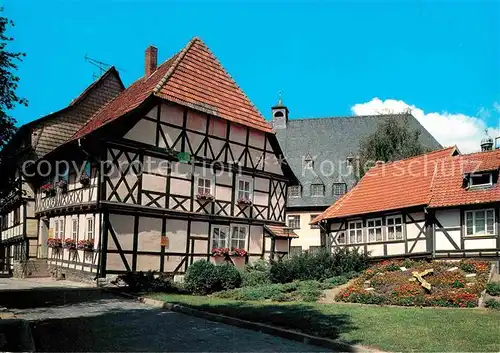 AK / Ansichtskarte Wernigerode Harz Schiefes Haus mit Blumenuhr Kat. Wernigerode