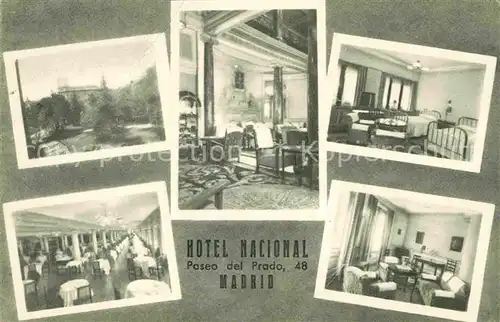 AK / Ansichtskarte Madrid Spain Hotel Nacional Speisesaal Zimmer Kat. Madrid