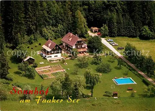 AK / Ansichtskarte Faak am See Finkenstein Pension Sonnhof Fliegeraufnahme Kat. Finkenstein am Faaker See