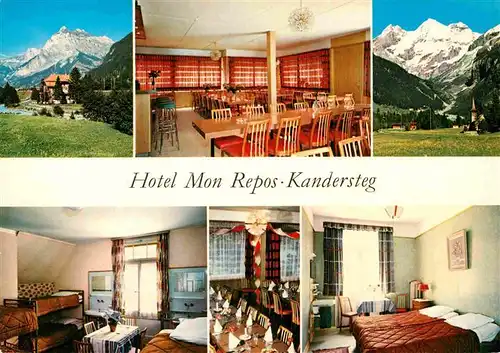 AK / Ansichtskarte Kandersteg BE Hotel Mon Repos Speisesaal Zimmer  Kat. Kandersteg