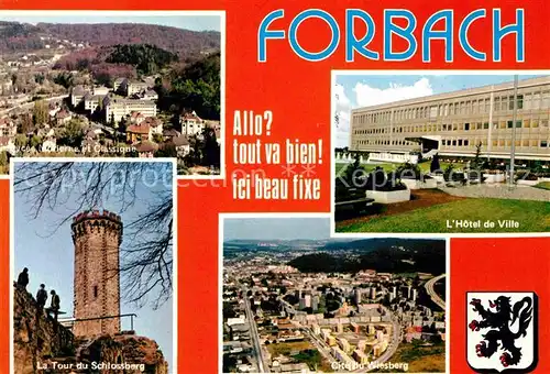 AK / Ansichtskarte Forbach Lothringen Rathaus La Tour du Schlossberg Kat. Forbach