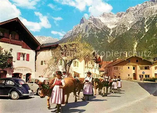 AK / Ansichtskarte Mittenwald Bayern Karwendelgebirge Almabtrieb  Kat. Mittenwald