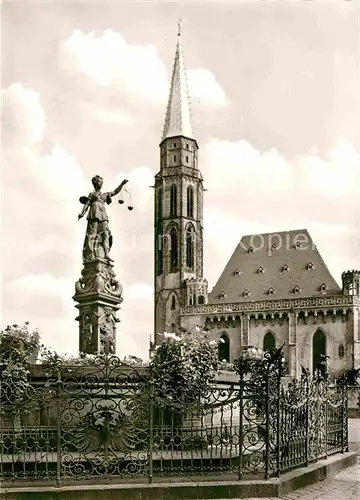 AK / Ansichtskarte Frankfurt Main Gerechtigkeitsbrunnen und Nikolaikirche Kat. Frankfurt am Main