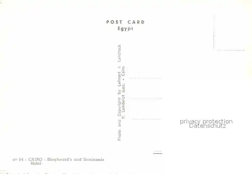 AK / Ansichtskarte Cairo Egypt Shepheards and Semiramis Hotel Kat. Cairo