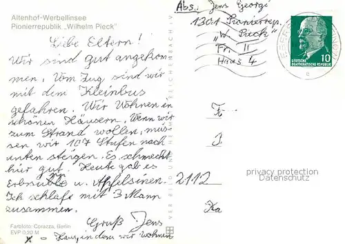AK / Ansichtskarte Altenhof Werbellinsee Pionierrepublik Wilhelm Pieck Details