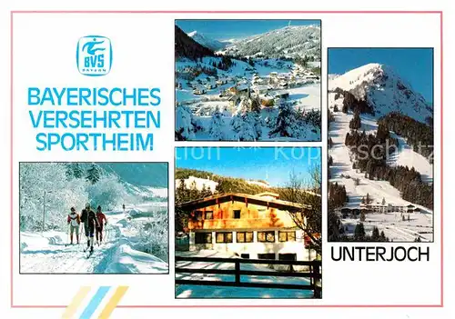 AK / Ansichtskarte Unterjoch Panorama Skilanglauf Bayr Versehrten Sportheim Kat. Bad Hindelang