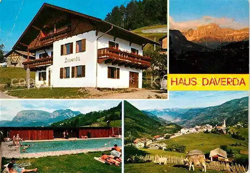 AK / Ansichtskarte Steinegg Karneid Suedtirol Haus Daverda Swimmingpool Panorama Kat. 