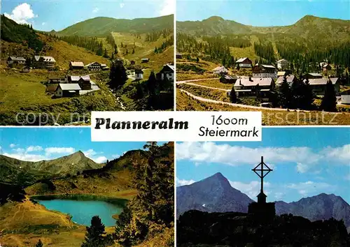 AK / Ansichtskarte Donnersbach Planneralm Plannersee Bergsee Gipfelkreuz Alpenpanorama Kat. Donnersbach