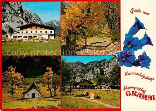 AK / Ansichtskarte Pertisau Achensee Alpengasthof Gramai Kapelle Herbststimmung Alpen Blauer Enzian Kat. Eben am Achensee