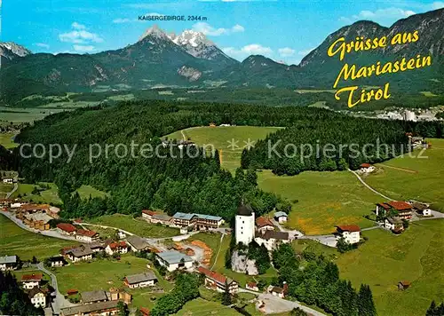 AK / Ansichtskarte Mariastein Tirol Wallfahrts und Ausflugsort Kaisergebirge Fliegeraufnahme Kat. Mariastein