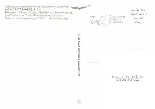 AK / Ansichtskarte Rattenberg Tirol Mittelalterliches Staedtchen Unterinntal Karwendelgebirge Rofangebirge Fliegeraufnahme Kat. Rattenberg