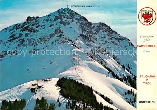 AK / Ansichtskarte St Johann Tirol Wintersportgebiet Harschbichl Kitzbueheler Horn Alpenpanorama Fliegeraufnahme Kat. St. Johann in Tirol