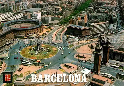 AK / Ansichtskarte Barcelona Cataluna Spaniensplatz Fliegeraufnahme Kat. Barcelona