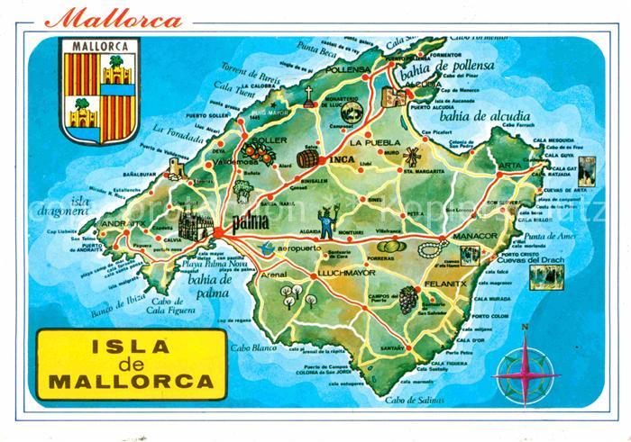 Landkarte Von Mallorca