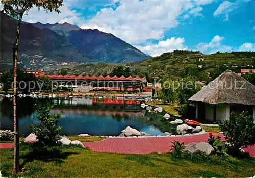 AK / Ansichtskarte Merano Suedtirol Schwimmbad und kuenstlicher See Kat. Merano