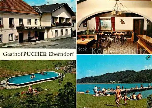 AK / Ansichtskarte Eberndorf Gasthof Pucher Gaststube Swimmingpool Badestrand Kat. Eberndorf