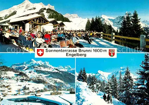 AK / Ansichtskarte Engelberg OW Bergrestaurant Brunnistockund Hahnen Engelberg Spazierweg Kat. Engelberg