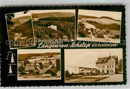 AK / Ansichtskarte Langewiese Hoheleye Sanatorium Berghotel Panoramen Kat. Winterberg