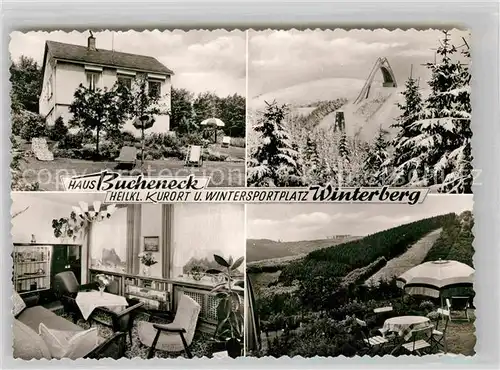 AK / Ansichtskarte Winterberg Hochsauerland Haus Bucheneck Sankt Georg Sprungschanze Kat. Winterberg