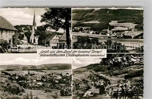 AK / Ansichtskarte Duedinghausen Medebach Gasthof Zur Post Panorama Kirche