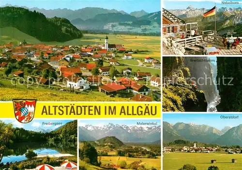 AK / Ansichtskarte Altstaedten Allgaeu Freibergsee Oberstdorf Breitachklamm Nebelhorn