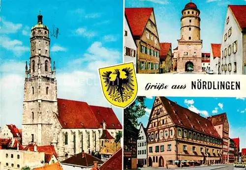 AK / Ansichtskarte Noerdlingen Tor Kirche  Kat. Noerdlingen