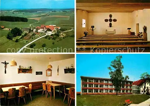 AK / Ansichtskarte Hoehenrain Wolfratshausen Erholungsheim Gut Biberkor Fliegeraufnahme Kapelle Kat. Berg