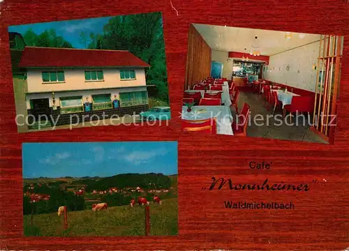 AK / Ansichtskarte Waldmichelbach Cafe Monnheimer Gastraum Panorama Kat. Wald Michelbach