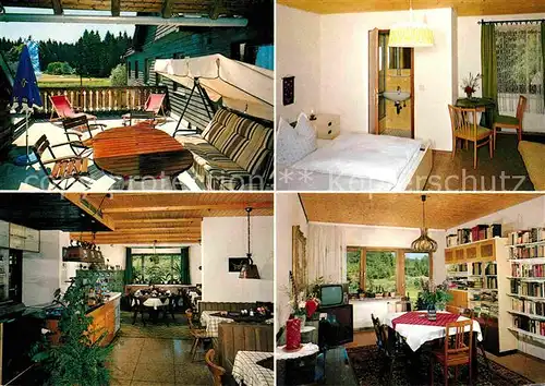 AK / Ansichtskarte Klingenbrunn Hotel Pension Rachelkreuz Terrasse Zimmer Gastraeume Kat. Spiegelau