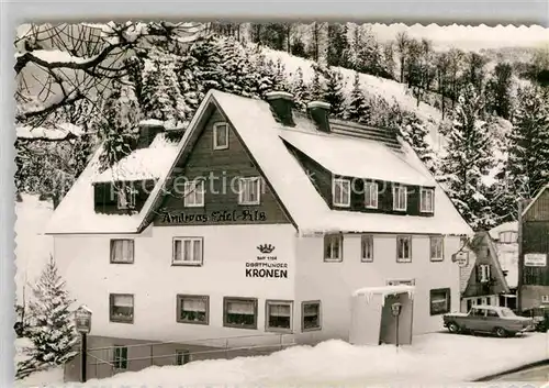 AK / Ansichtskarte Zueschen Sauerland Hotel Restaurant Pension Zum treuen Bernhardiner Winter Kat. Winterberg