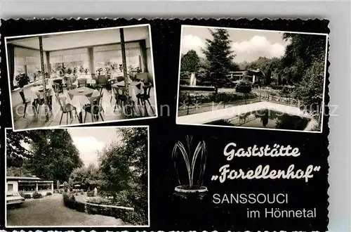 AK / Ansichtskarte Sanssouci Gaststaette Forellenhof im Hoennetal Kat. Balve