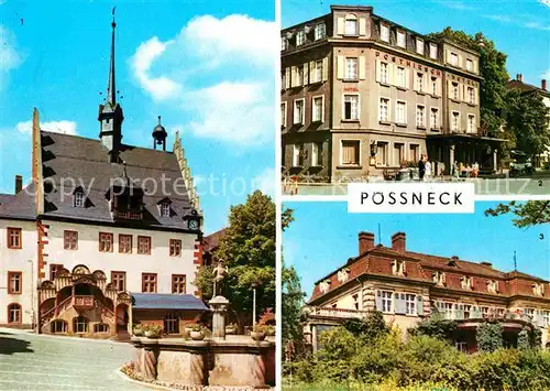 AK / Ansichtskarte Poessneck Rathaus Posthirsch Hotel Erholungsheim Dr. I.P. Semmelweis  Kat. Poessneck