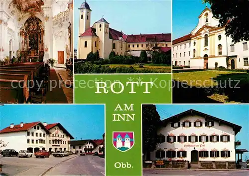 AK / Ansichtskarte Rott Inn Kirche Gasthaus zur Post  Kat. Rott a.Inn