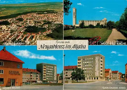 AK / Ansichtskarte Neugablonz Herz Jesu Kirche Gablonzer Ring Neuer Markt  Kat. Kaufbeuren