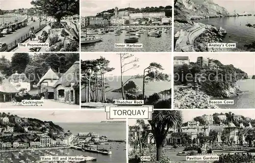 AK / Ansichtskarte Torquay UK Promenade Innerer Hafen Anstey Cove Cockington Pavillion Gardens