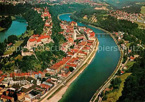 AK / Ansichtskarte Burghausen Salzach Fliegeraufnahme Kat. Burghausen