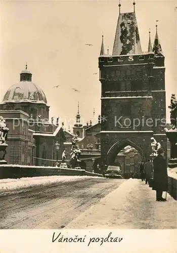 AK / Ansichtskarte Prag Prahy Prague Stadttor Winter Kat. Praha