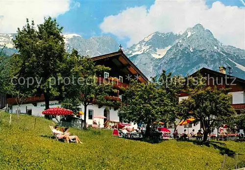 AK / Ansichtskarte Scheffau Wilden Kaiser Cafe Restaurant Leitenhof Kat. Scheffau am Wilden Kaiser